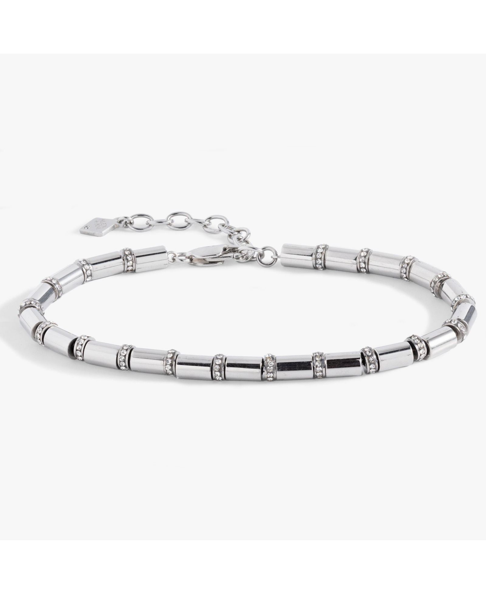 Alex and Ani Tube Bead and Crystal Chain Bracelet
