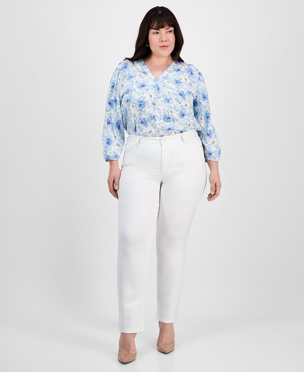Jones New York Plus Size Lexington Straight-Leg Jeans
