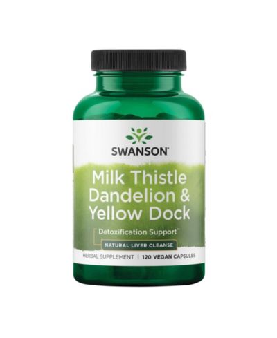 Swanson Milk Thistle, Dandelion and Dock Herbal Liver Support, Overall Health and Wellbeing, 120 Capsules, 1 Pack