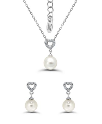 Christian Siriano New York 2-Pc. Silver-Plated Open Heart Post Drop Earrings and Heart Slide Necklace Set