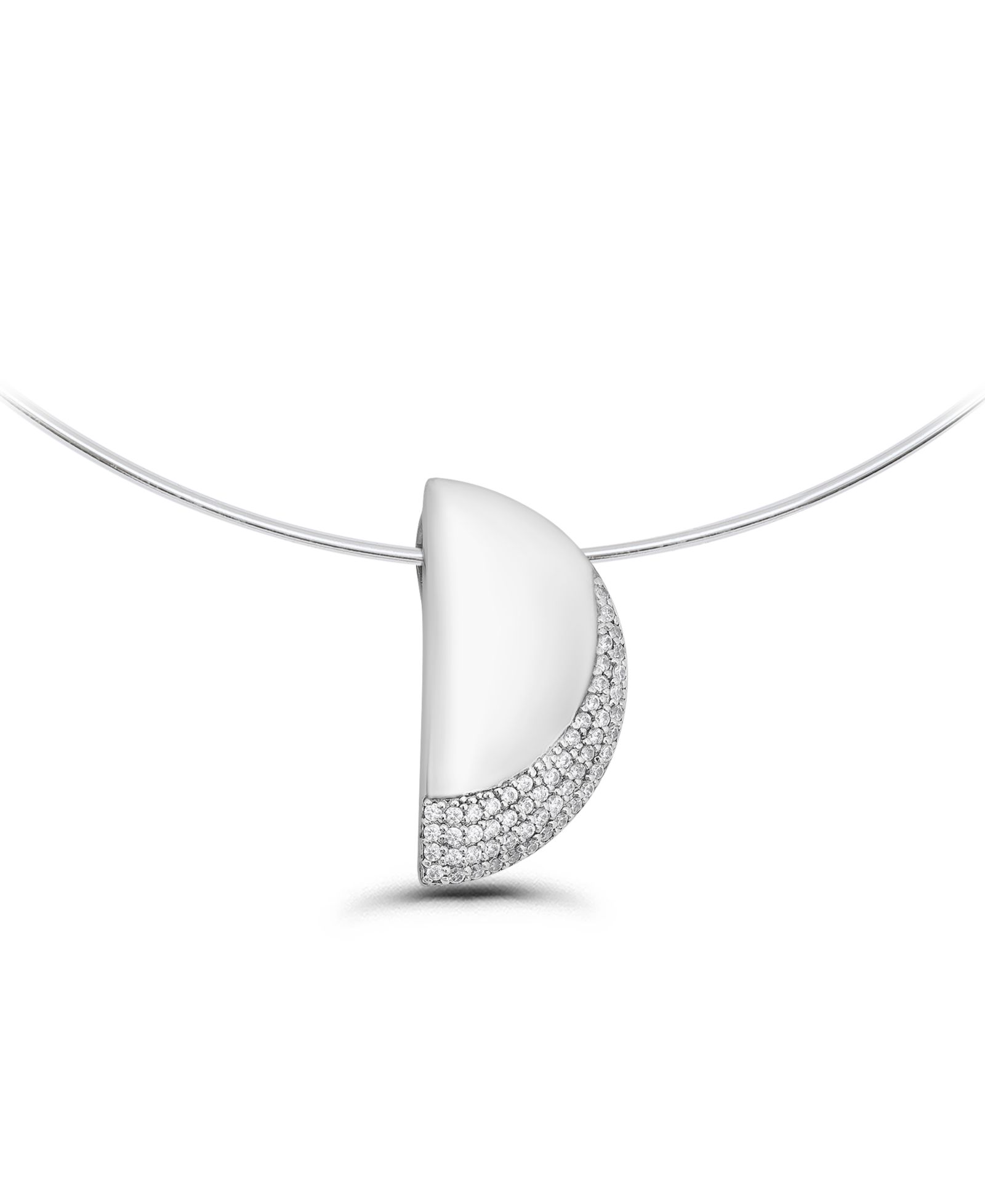Christian Siriano New York 14k Gold-Plated Half Circle Shape Slide Hardwire Collar Necklace