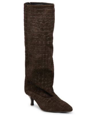 Dolce Vita Women's Roxy Snake Embossed Slouch Tall Dress Boots