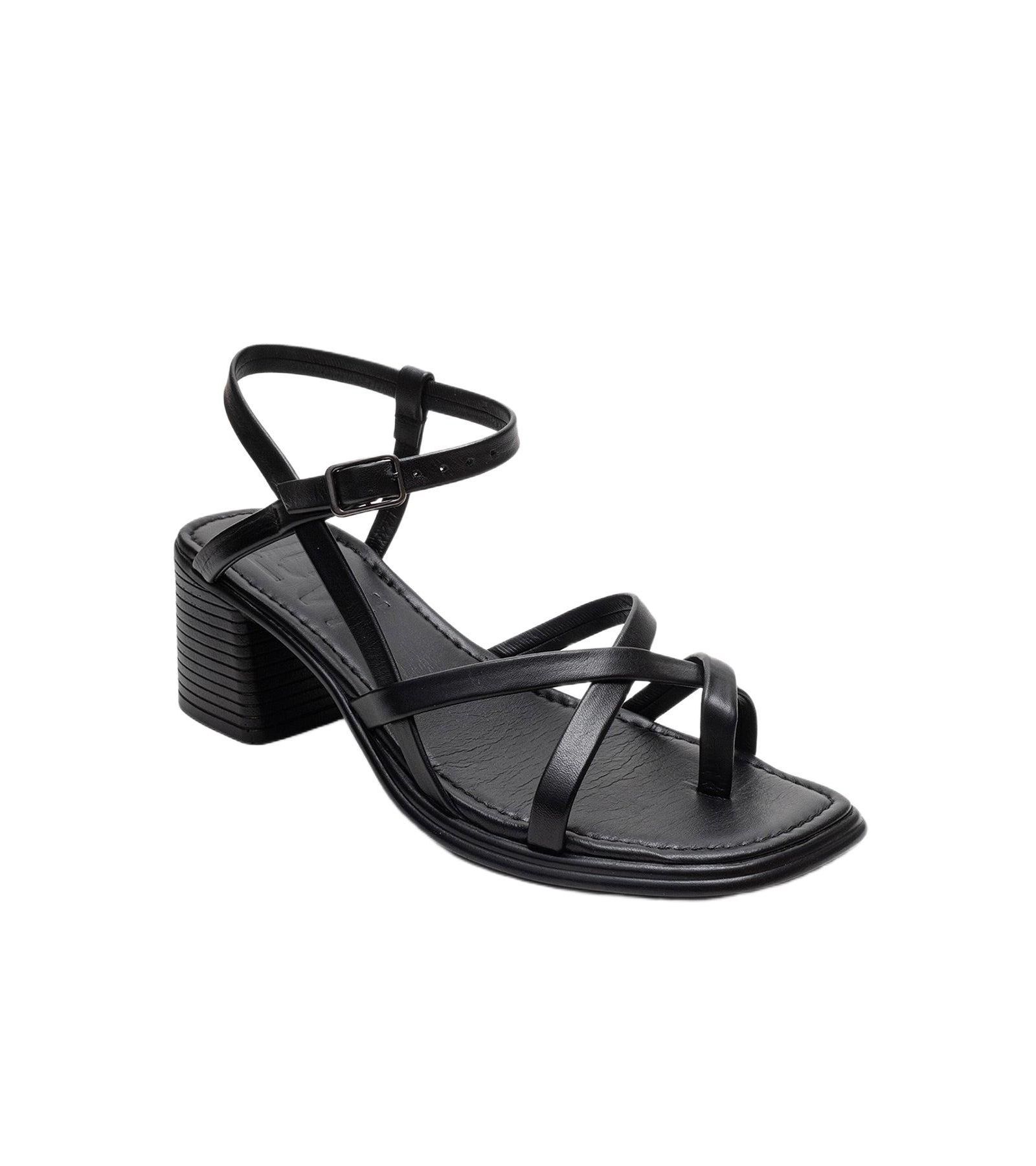 Forever & Always Shoes Women's Lavish Leather Block Heel Sandal