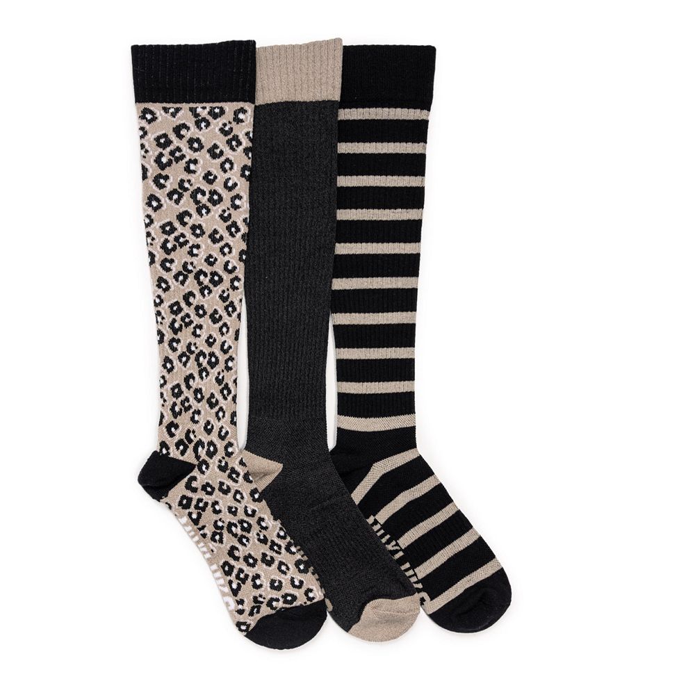 Женские хлопковые носки MUK LUKS Tall Compression Knee-High, 3 шт. в упаковке