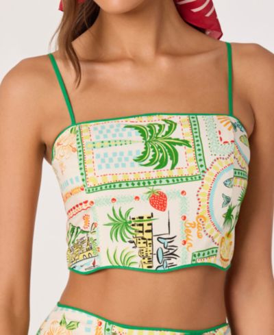 ASTR the Label Women's Heidi Printed Sleeveless Cropped Tank Top