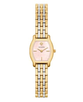 Женские наручные часы tory burch с кварцевым механизмом, перламутровым циферблатом и двухцветным нержавеющим стальным браслетом 20 мм