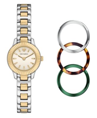 Tory Burch Women's Quartz Miller Two-Tone Stainless Steel Bracelet Watch 24mm Gift Set