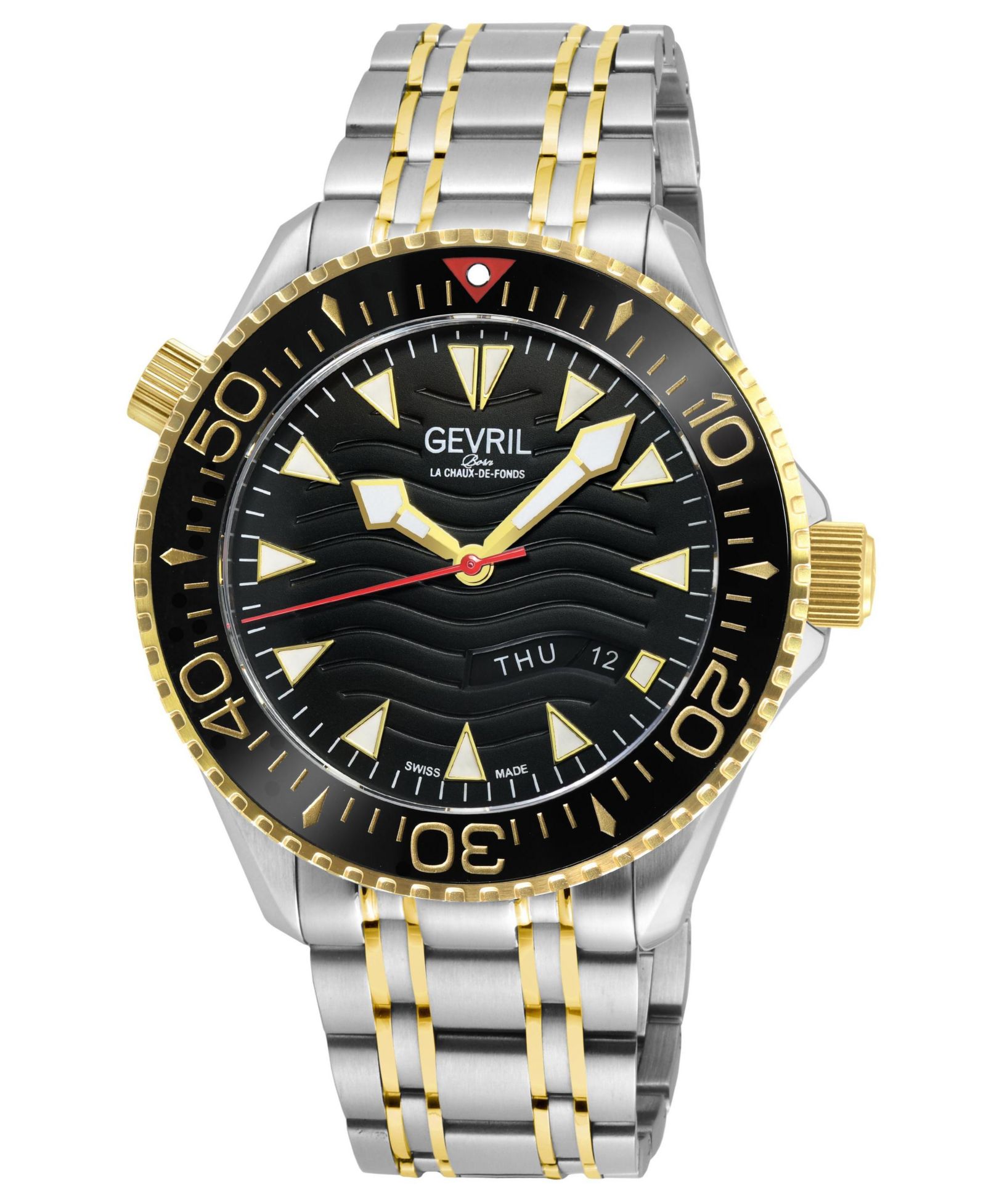 Gevril Men's Hudson Yards Swiss Automatic Two toned SS IPYG Bracelet Watch