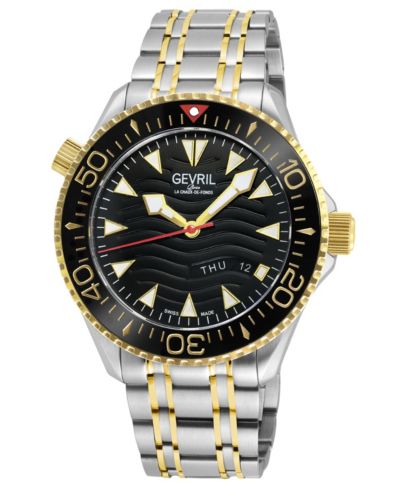 Мужские швейцарские автоматические часы Gevril Men's Hudson Yards, двухцветные, стальные, с браслетом IPYG