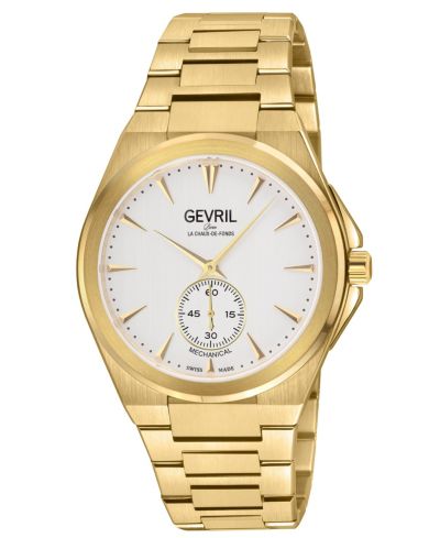 Мужские часы Gevril Montauk Swiss Mechanical IP Gold с браслетом