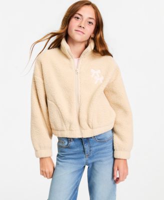 Epic Threads Girls' XS-XL Bow-Embroidery Faux-Sherpa Jacket, Macy's Exclusive