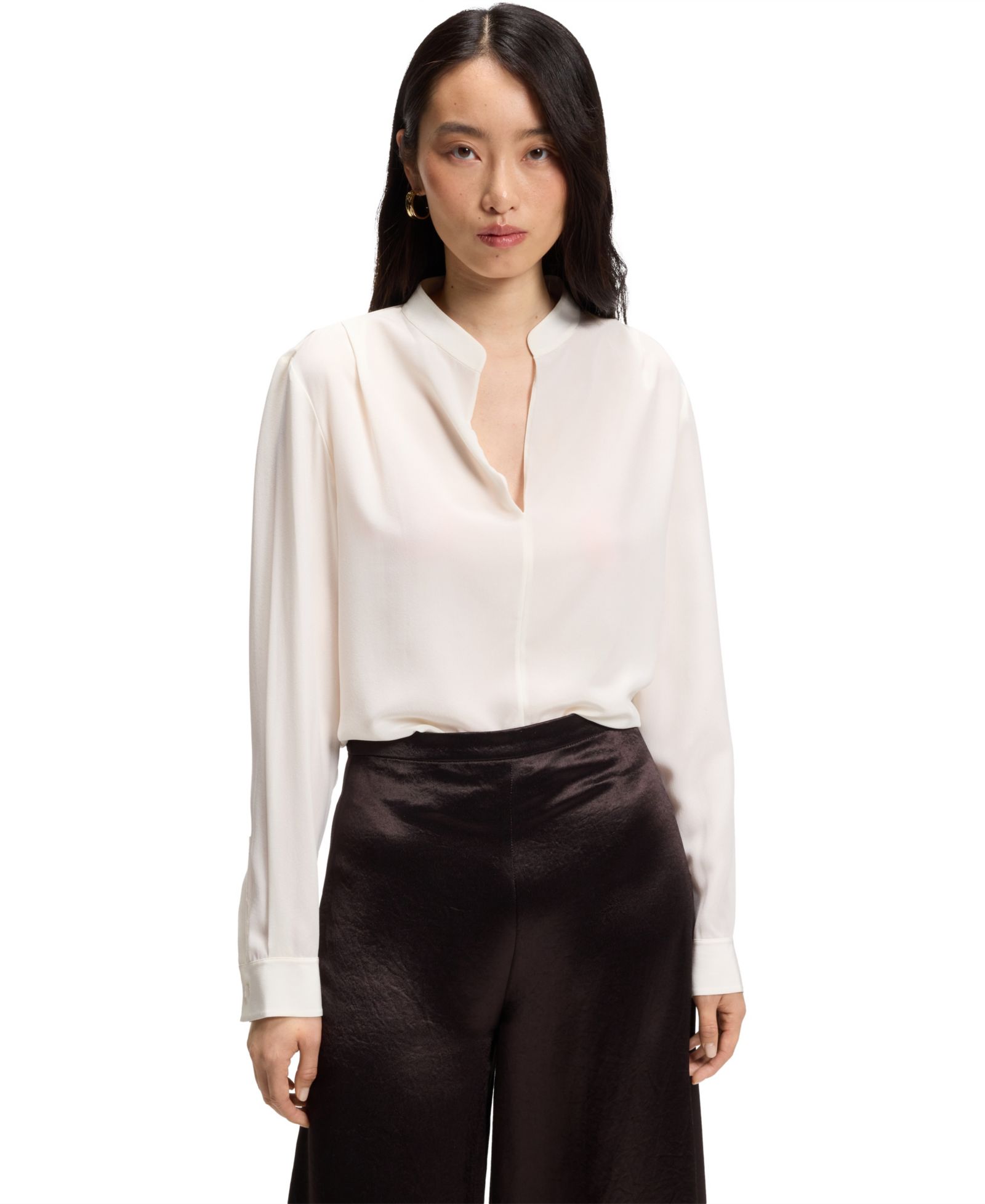 BOSS by Hugo Boss Women's Relaxed-Fit Sandwashed Silk Blouse