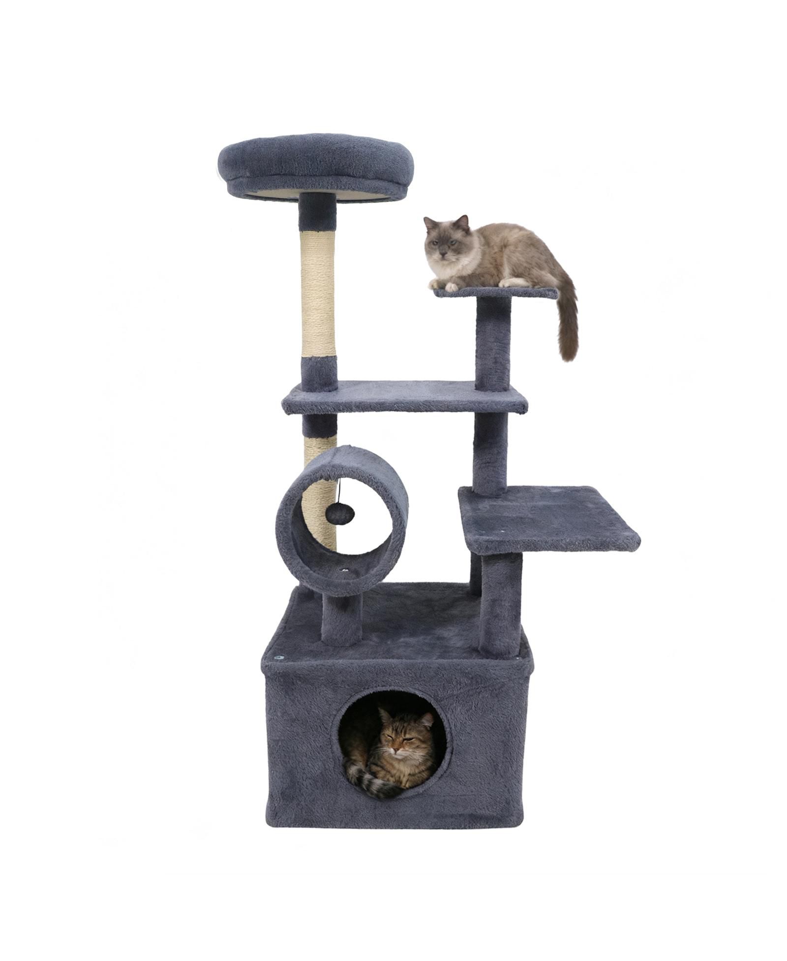 COZITO Cat Tree 48 inch Multi-Level with Large Condo and Perch