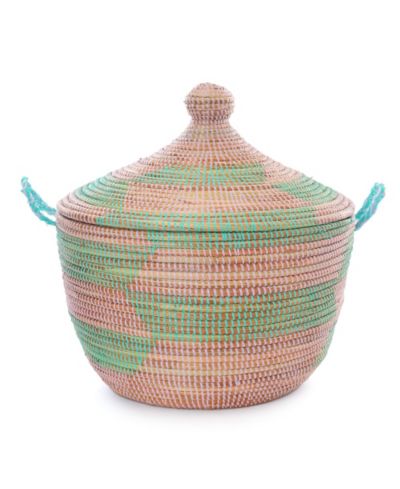 Корзина для хранения African Modern Aqua and Lavender Herringbone