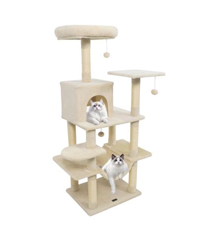 COZITO Cat Tree 58 inch Soft Plush Multi-Level with Top Perch