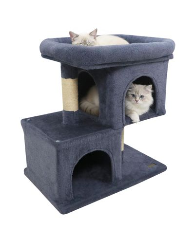 COZITO Cat Tree 24 inch Space-Saving with Perch and 2 Condos