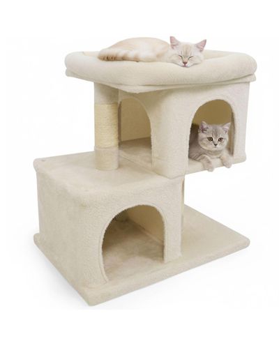 COZITO Cat Tree 24 inch Space-Saving with Perch and 2 Condos