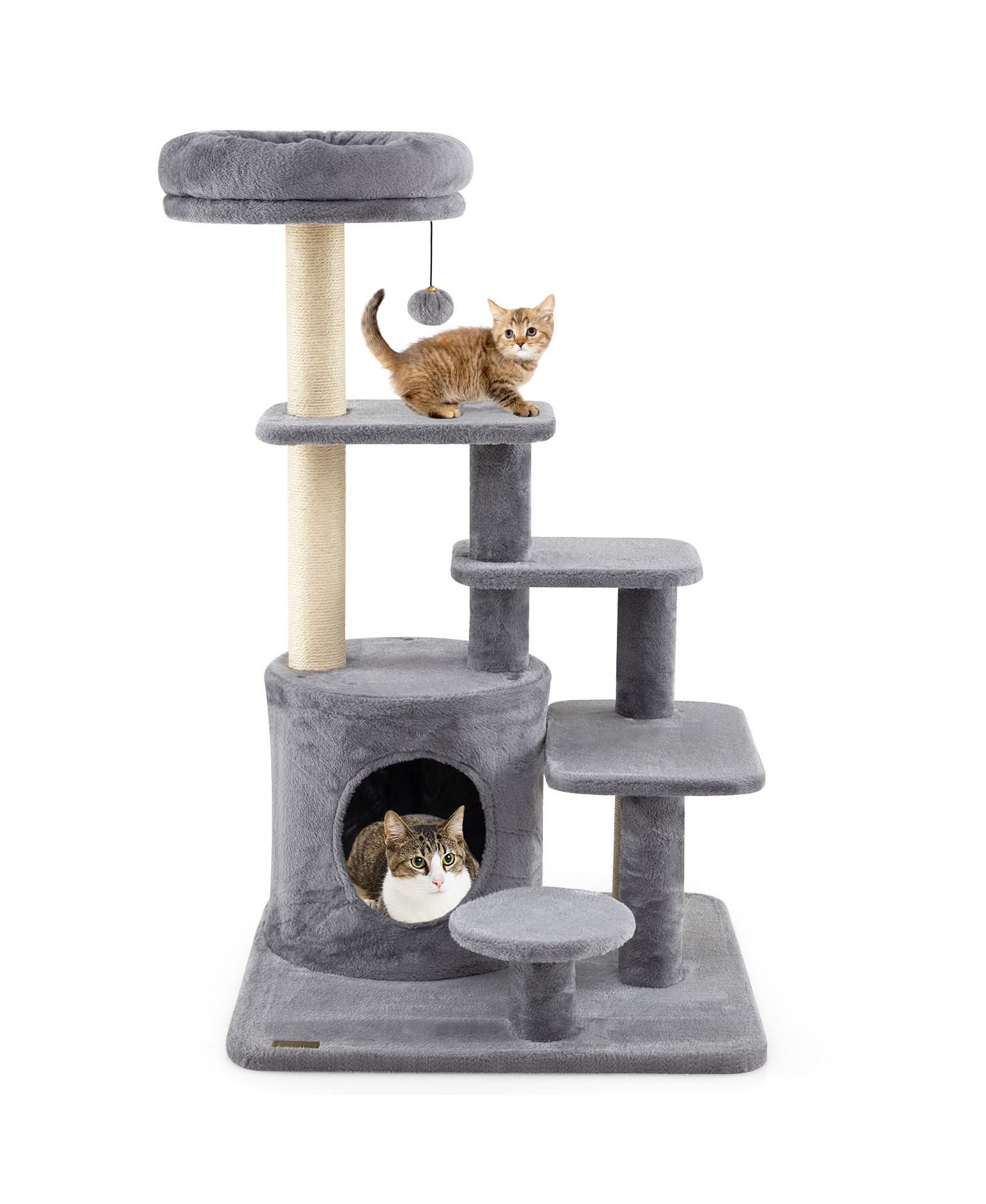 COZITO кошачий комплекс 40 inch Multi-Level с домиком и бубенчиком
