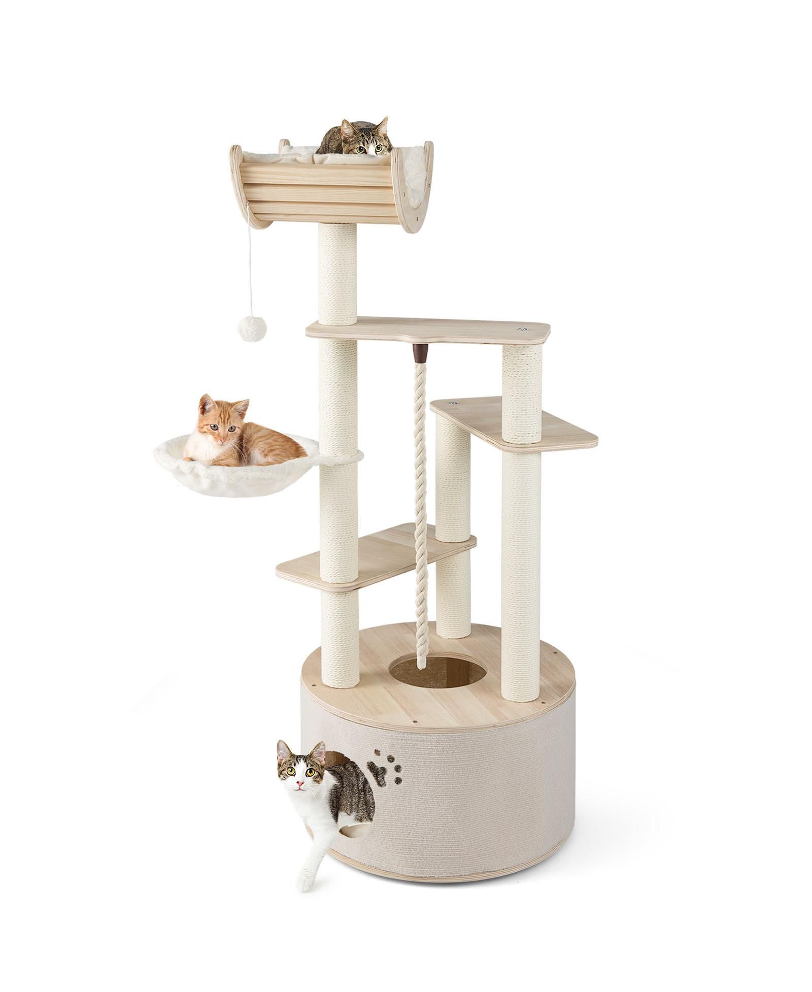 Кошачий игровой комплекс COZITO Wooden with Washable Plush Cushions