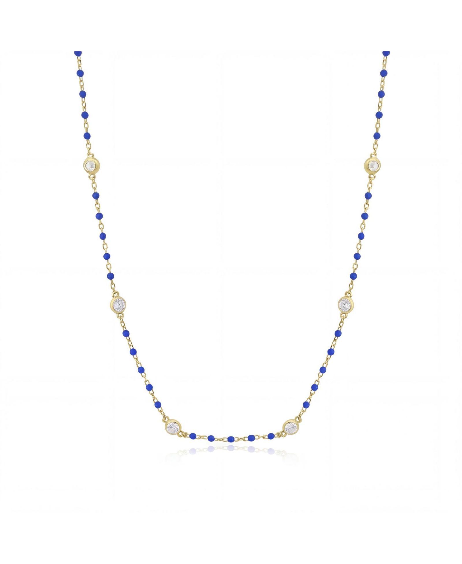 The Lovery ожерелье с эмалированными бусинами и CZ, 14K Gold-Plated Sterling Silver