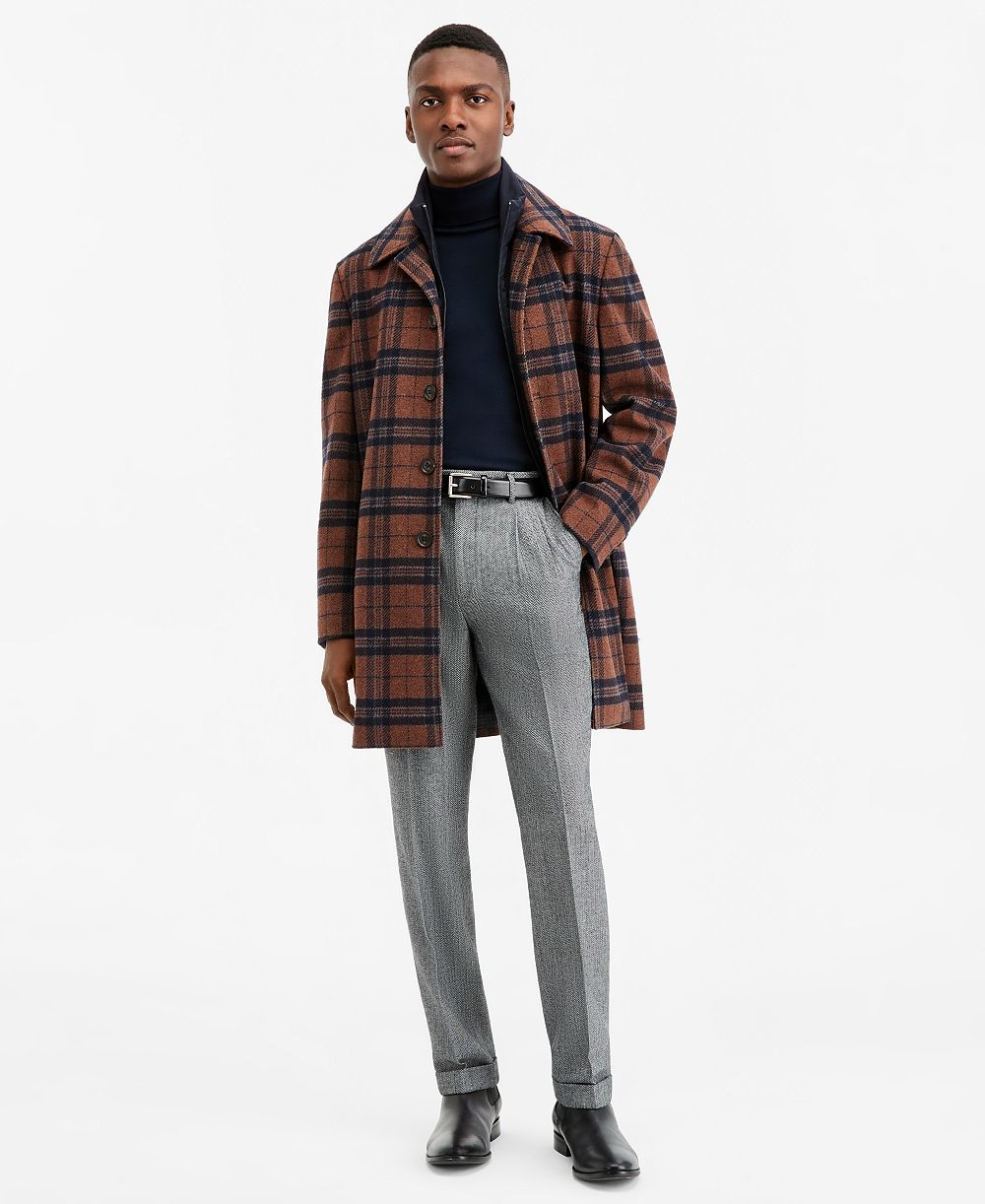 Ted by Ted Baker мужское пальто современного кроя в клетку