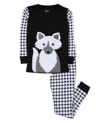 Fox black & white houndstooth