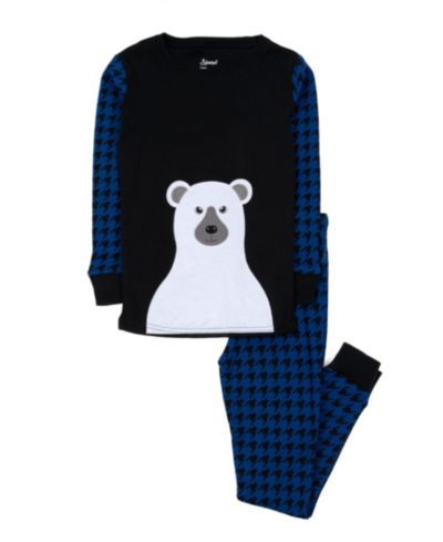 Bear blue & black houndstooth