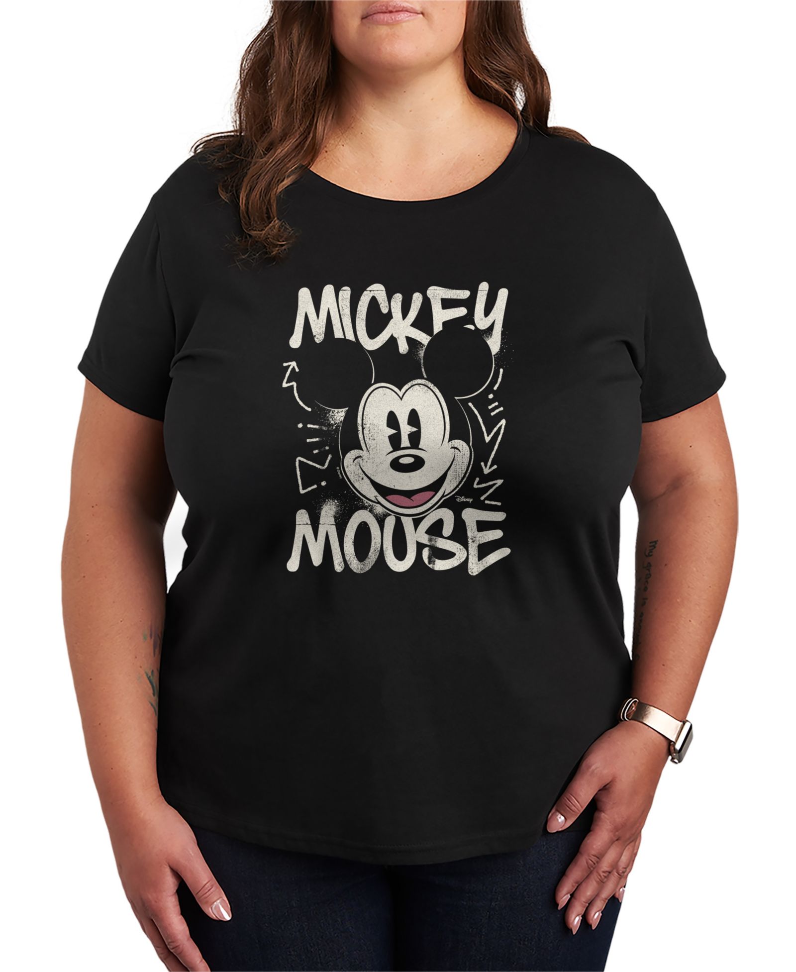 Hybrid Apparel футболка Plus Size Disney Mickey Mouse Graffiti Vintage Faded