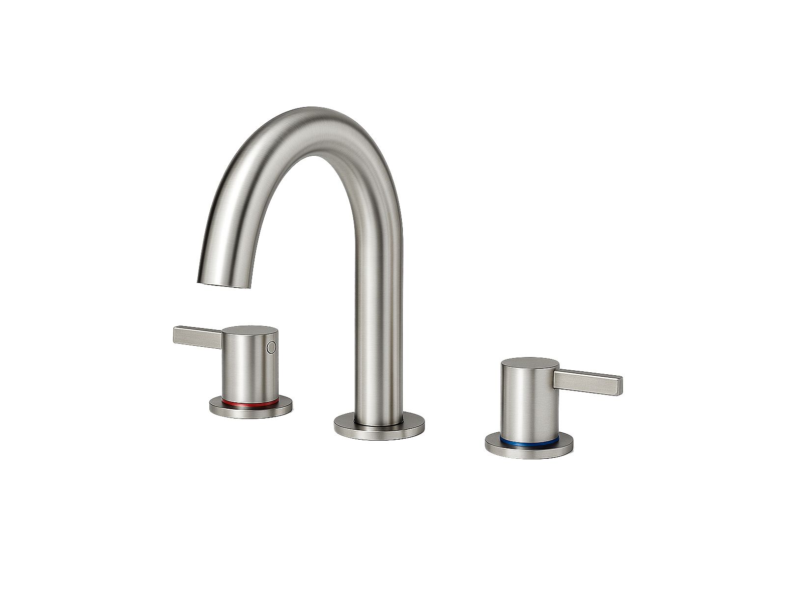 Смеситель для умывальника BUSDAYS 8 Inch Widespread 2 Handle 3 Hole 360 Degree Spout Brushed Nickel