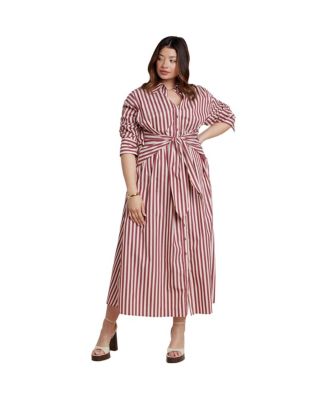 Женское миди-платье ELOQUII Cinch Detail Poplin