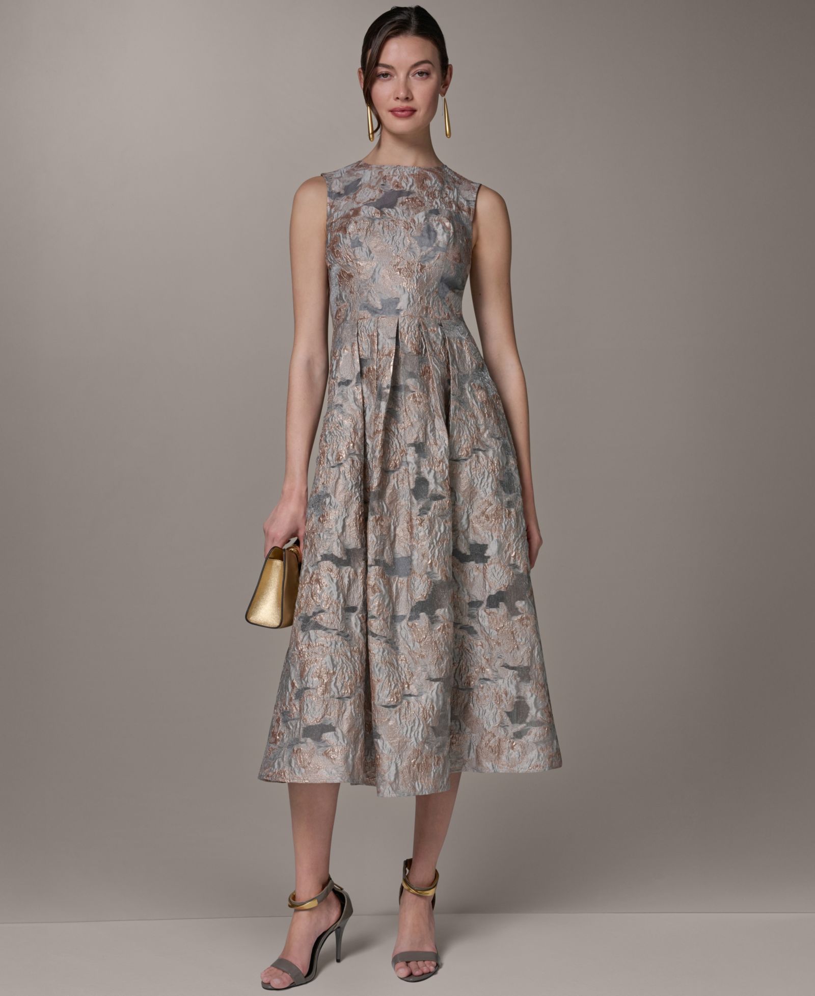 Donna Karan New York Женское платье Midi Fit & Flare с жаккардом
