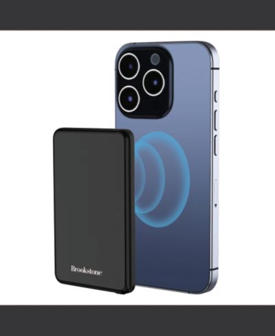 Беспроводной повербанк Brookstone 5,000mAh MagSafe, совместим с iPhone MagSafe и устройствами Qi