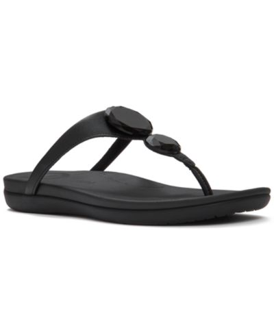 FitFlop Women's Solay Glossy-Disc Toe-Post Flat Sandals
