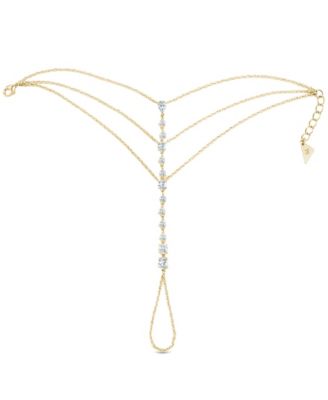 Sterling Forever Rhodium-Plated Brass Anselma Cubic Zirconia Hand Chain