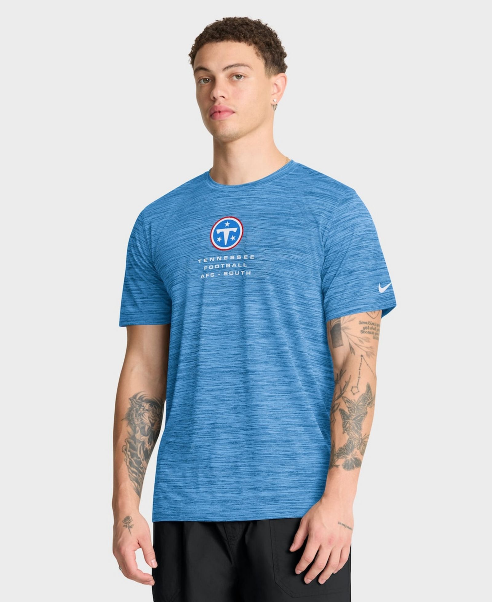Мужская футболка Nike Light Blue Tennessee Titans Velocity Ball Carrier Dri-FIT