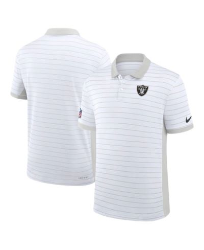 Мужская рубашка-поло Nike Las Vegas Raiders Sideline Victory Stripe Dri-FIT, белая