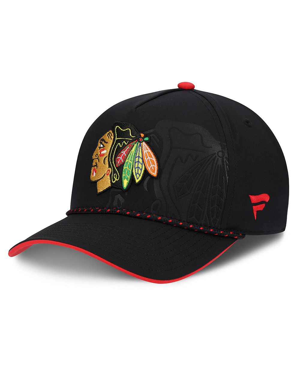 Мужская кепка Fanatics Black Chicago Blackhawks On Stage Podium A-Frame Adjustable Hat