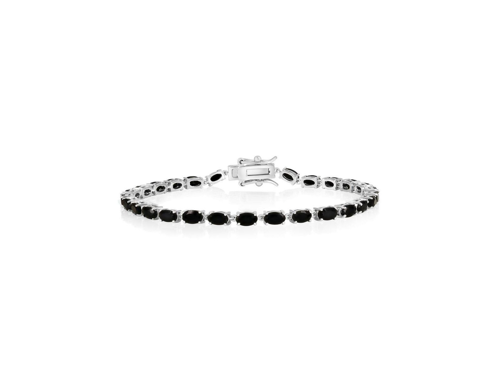 Simona Onyx Tennis Bracelet in Sterling Silver