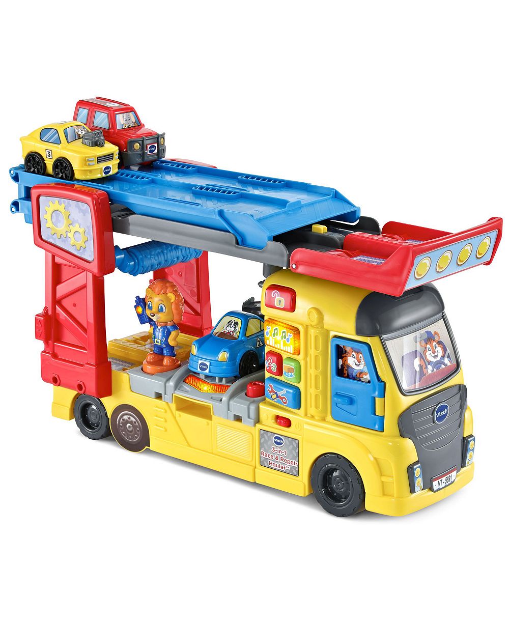 VTech 3-in-1 Race & Repair Hauler Interactive Learning Vehicle Playset