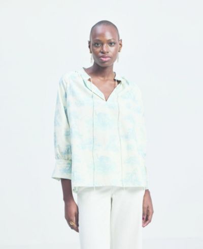 Reistor Women's Relaxed-fit Shirt with Drawstring in Animal Print