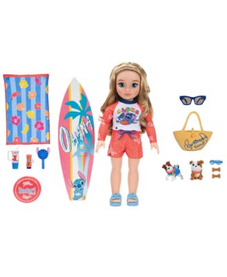 Disney Princess Lilo & Stitch-Inspired 18" Beach Fashion Doll with Two Puppies