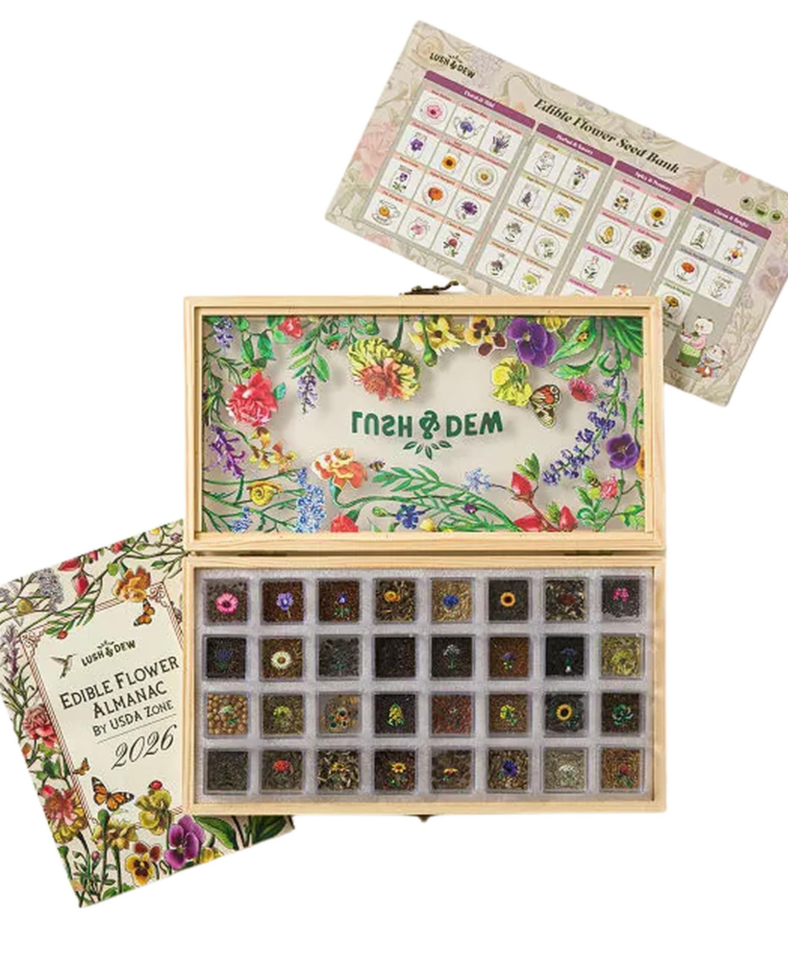 Набор подарков Uncommon Goods Edible Flower Seed Bank and Almanac