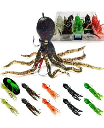 10 pcs soft octopus swimbait