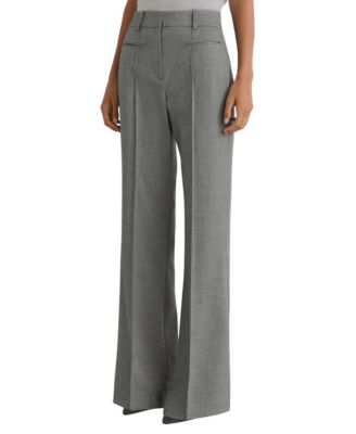REISS Women's Pintuck-Detail Flared Trousers