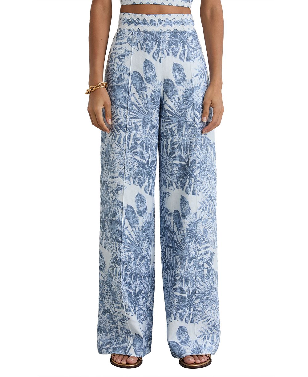 REISS Women's Mila High-Waisted Linen Pants