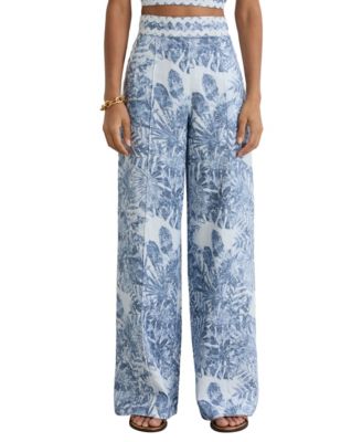 REISS Women's Mila High-Waisted Linen Pants