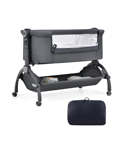 GOUUN Baby Convertible 3-in-1 Bassinet with Rocking Base and Double-Lock Wheels