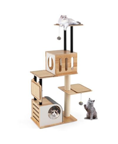 COZITO Cat Tower Tall with Double Condos and Sisal Carpets