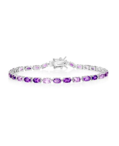 Simona Amethyst Tennis Bracelet in Sterling Silver