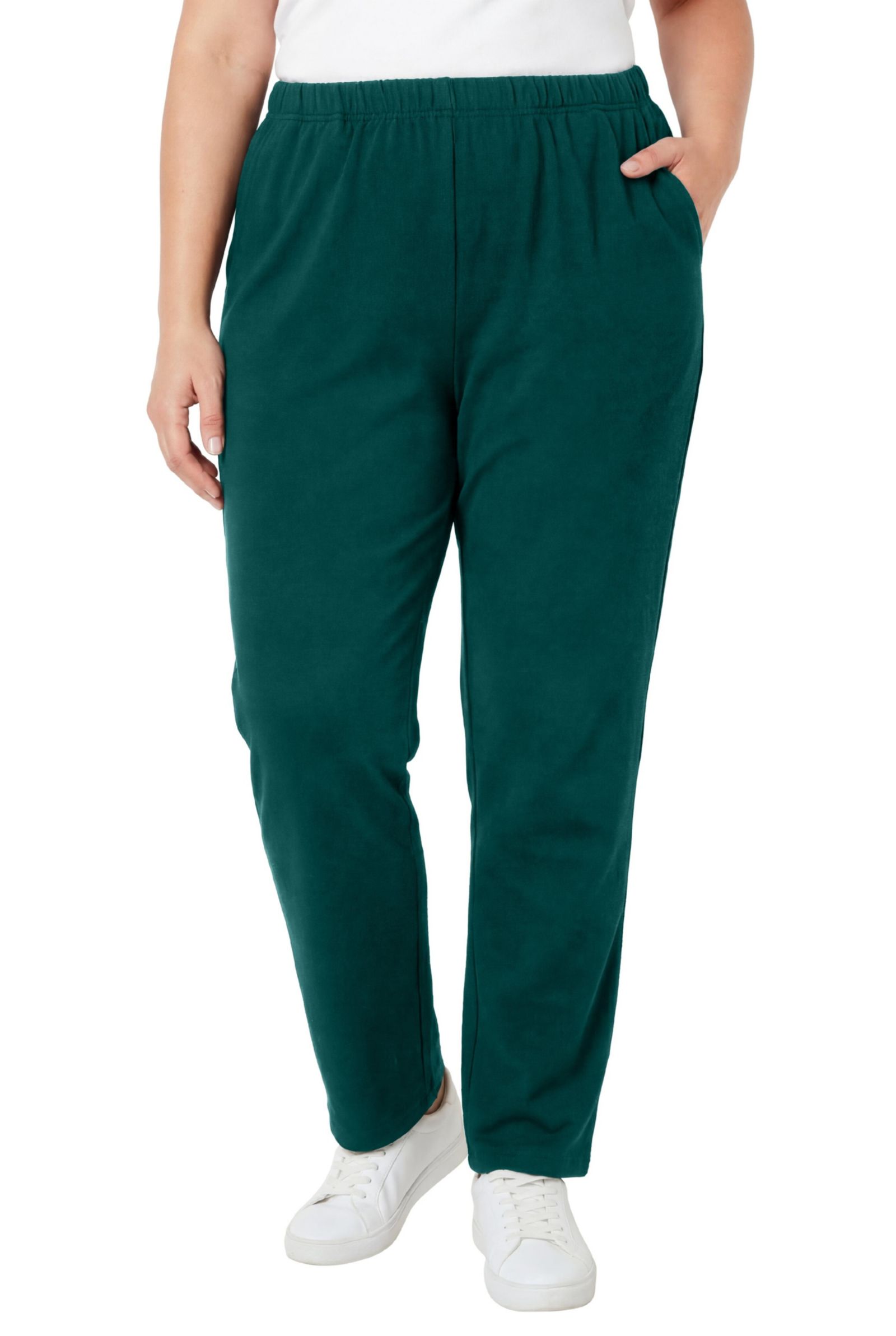 Woman Within Women's Within 7-Day Knit Straight-Leg Pull-On Pants